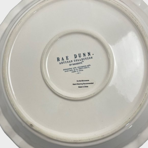 Rae Dunn Jingle Bells Tie the Season Cheer Ceramic Holiday Pie Plate Set of 3 - Picture 8 of 9